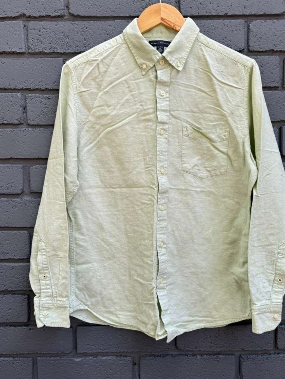 Banana Republic Linen Button Down Shirt 15-15.5 M Coastal Resort Old Money Yacht